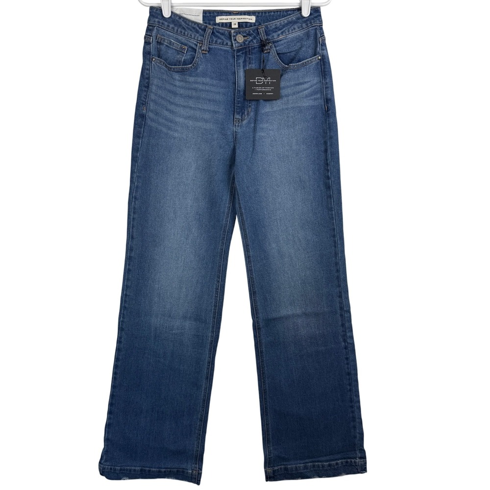 Define Your Inspiration DYI Womens High Rise Wide Leg Light Wash Denim‎ Jeans 28